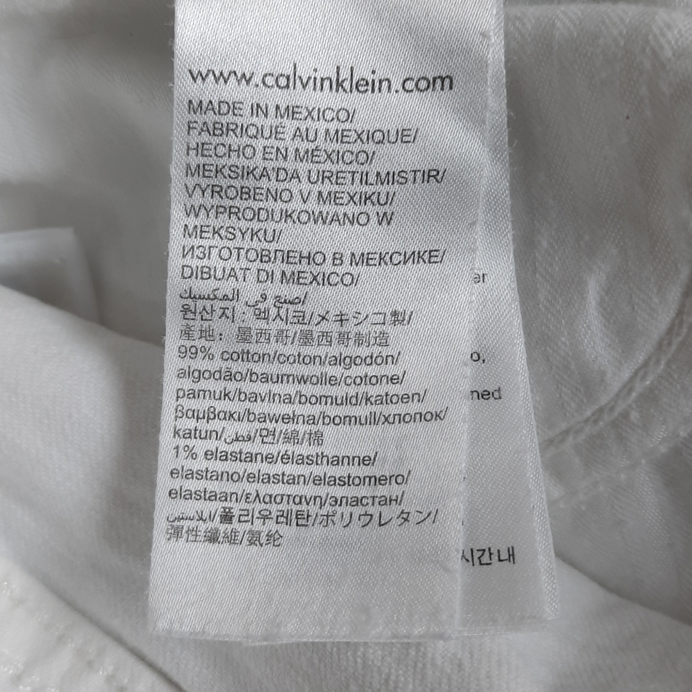 Calvin Klein White Jeans Sz 29 Slim Boyfriend Midrise Straight Leg Distressed - Picture 15 of 16